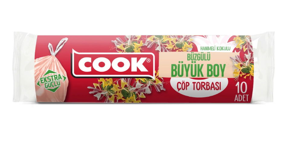 COOK BÜZGÜLÜ ÇÖP TORBASI BÜYÜK 65X70CM-HANIMELİ